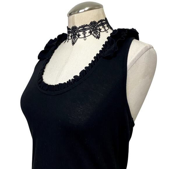 Vtg Y2k Self Esteem Ruffle Bow Gothic Emo Grunge Tank Top - Picture 6 of 12